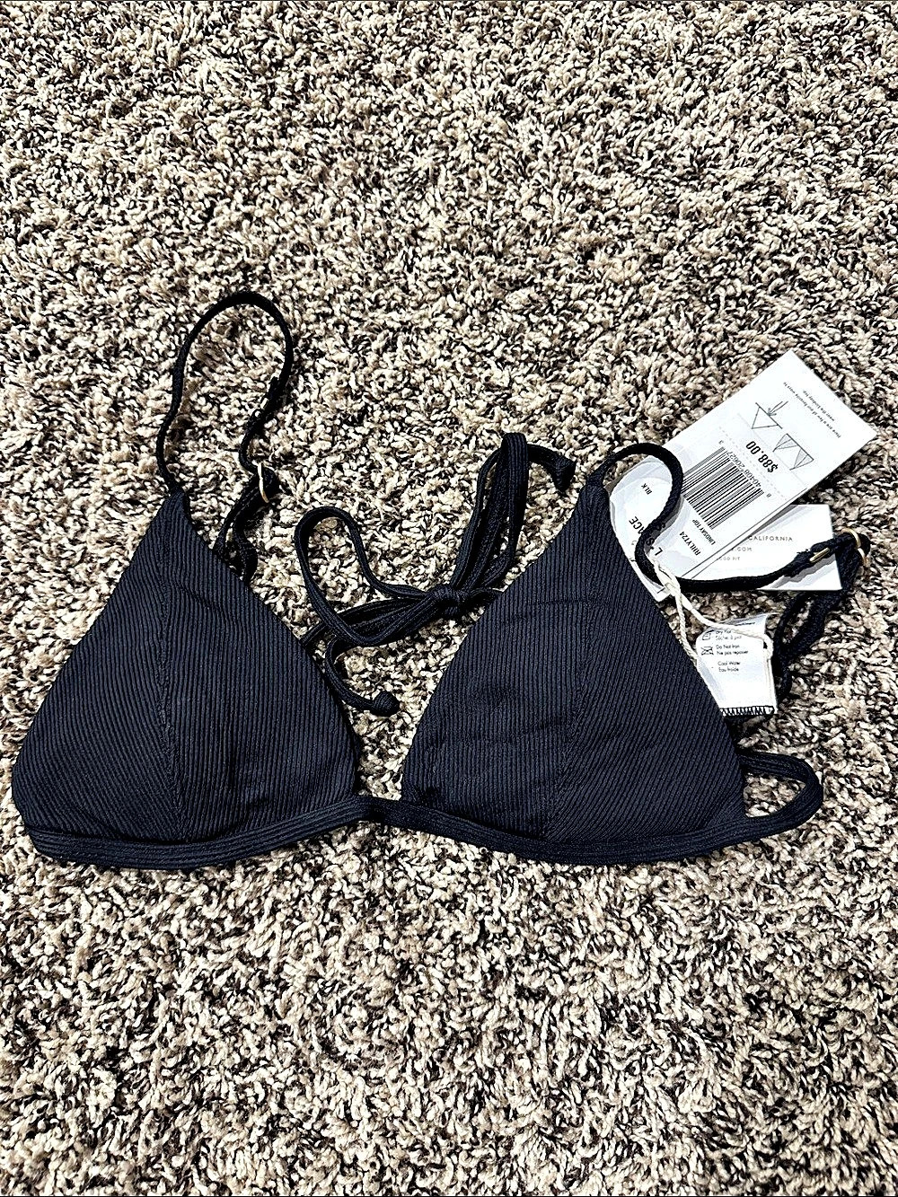 L*Space Lindsay Bikini Top Black Size Small